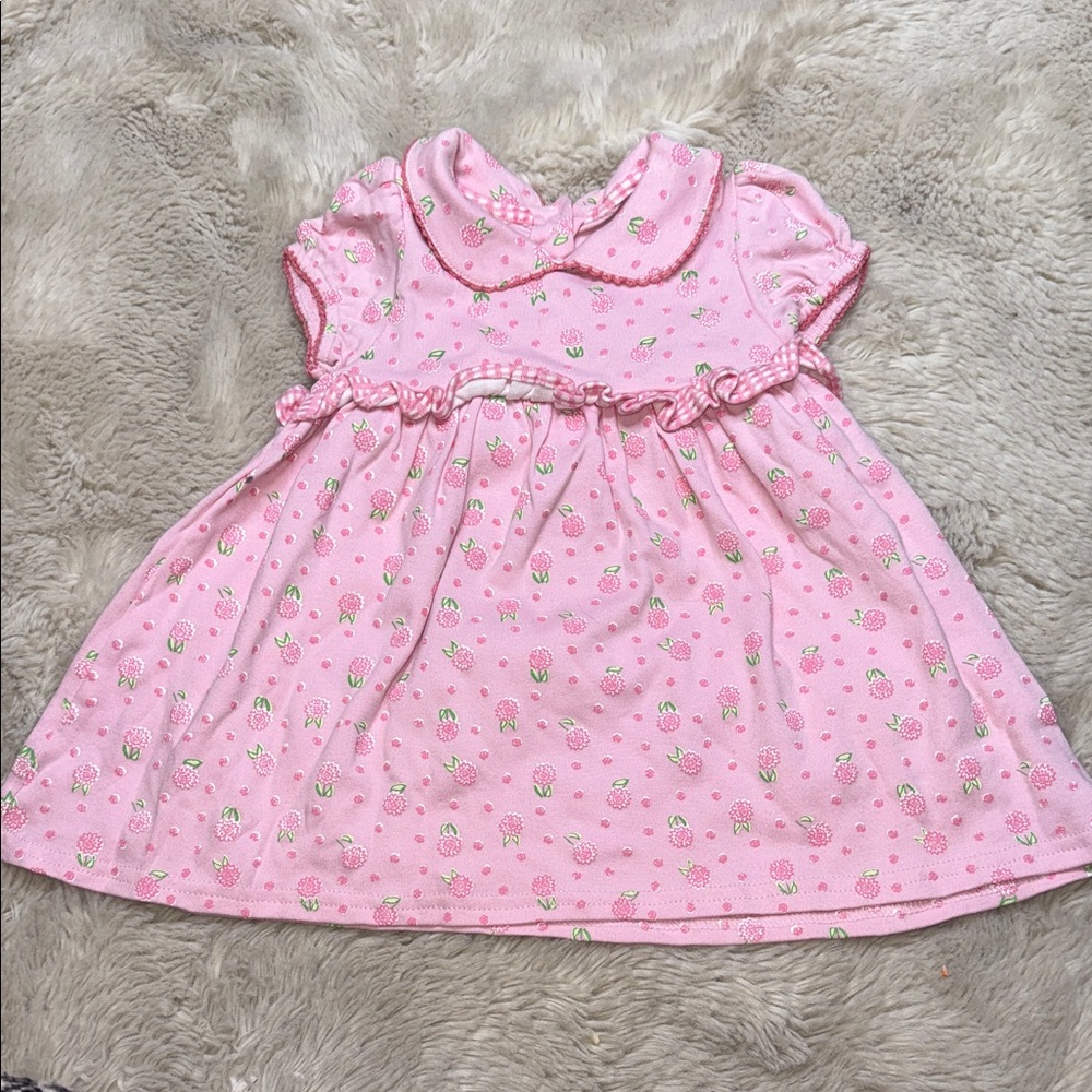 🎀3/6 M vintage, sesame beginnings, Adorable Pink Baby floral Dress NWOT